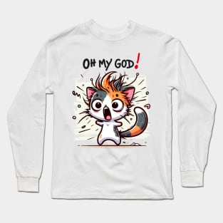 Shocked Calico Cat Long Sleeve T-Shirt